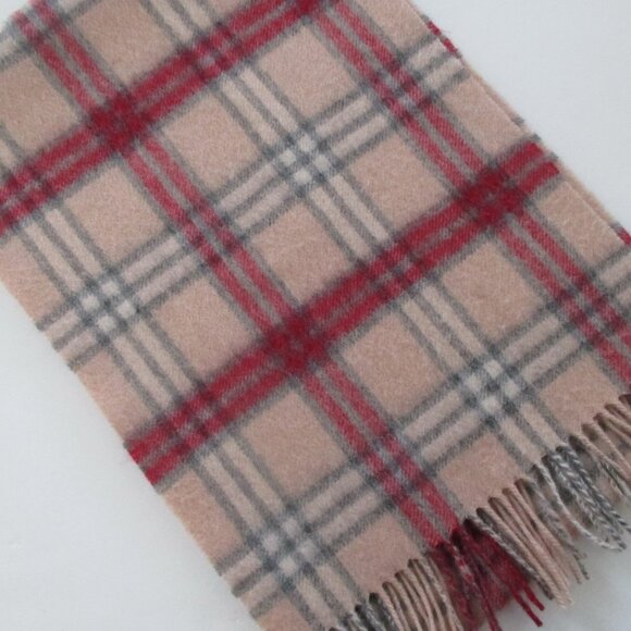 Pink Plaid Lambswool Scarf Edinburgh Like New - Picture 3 of 5